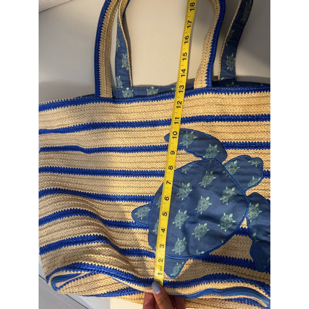Vera Bradley Beach Bag One Size Beige and Blue Turtle - Picture 6 of 10